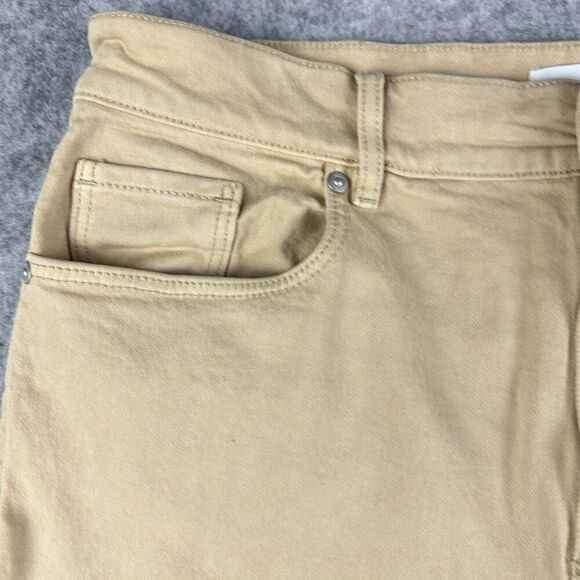 Ann Taylor Loft Jeans Women 12 Tan Wide Leg Crop Preppy Stretch Denim Minimalist - Picture 6 of 16